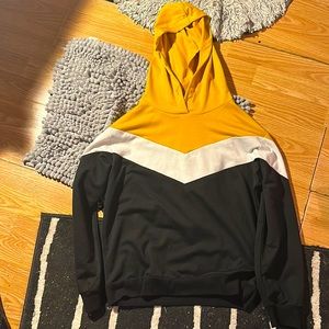 Yellow and black hoodie